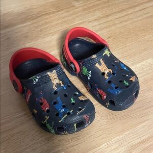 CROCS Kids' Navy and Red Monster Clogs